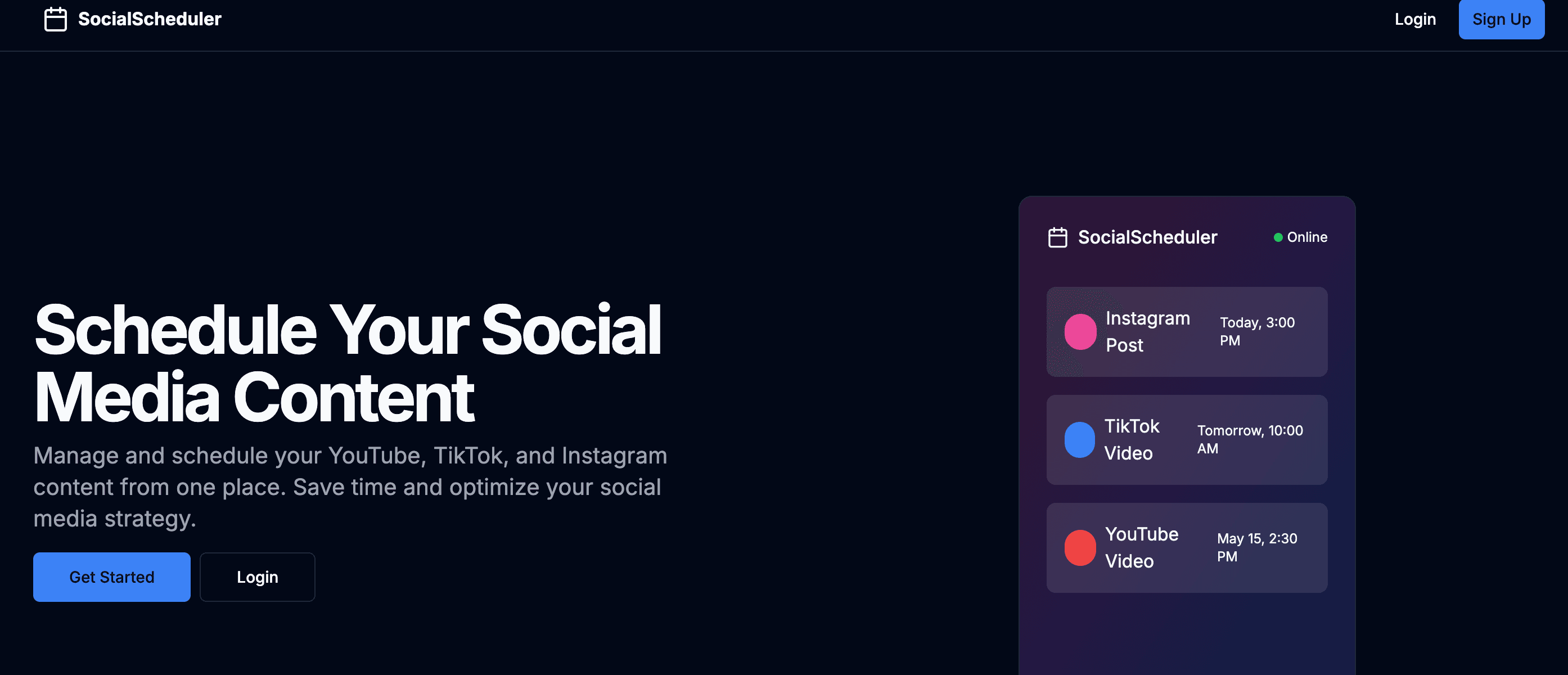 Social Media Scheduling Tool